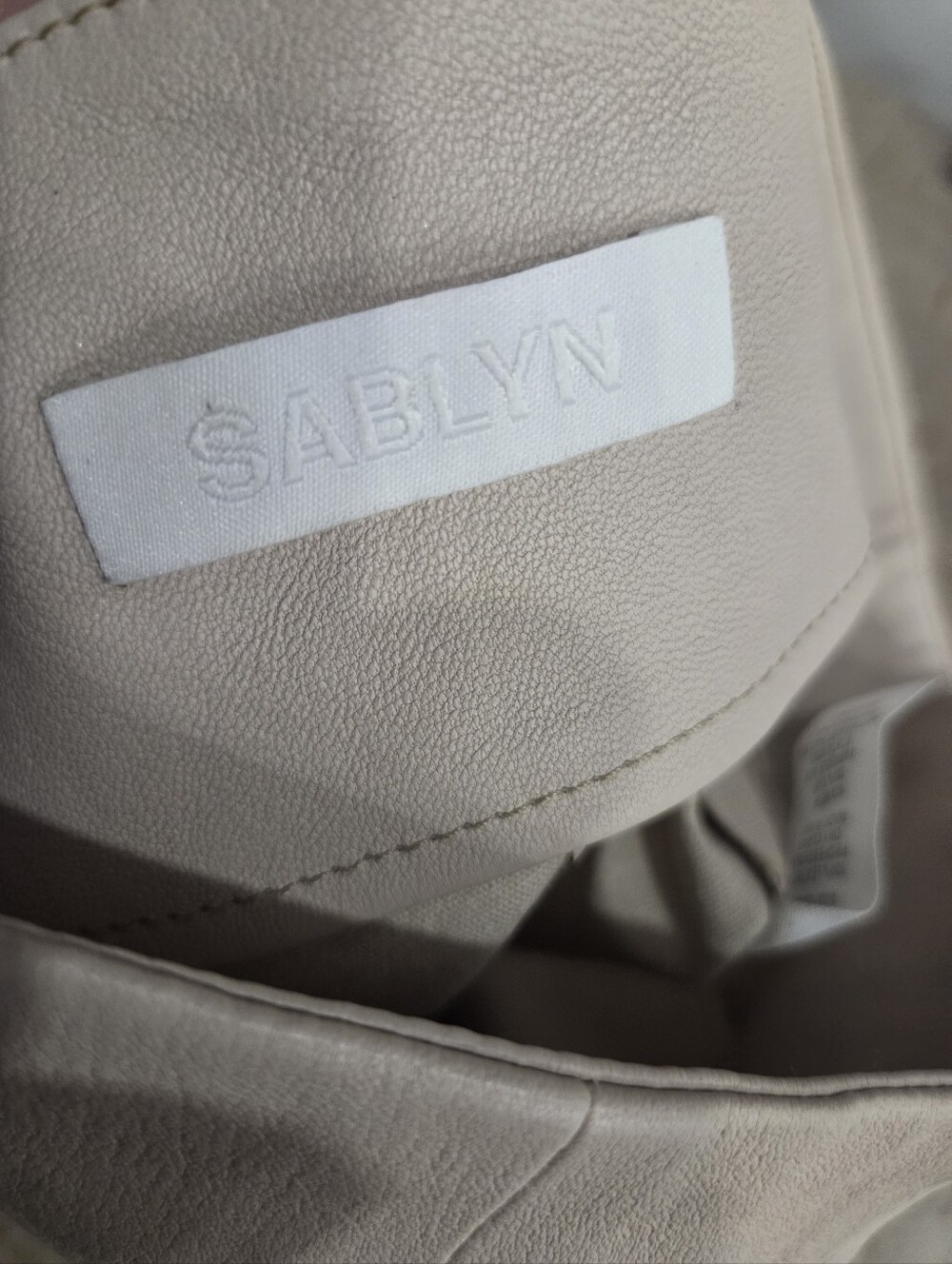 Sablyn Beige Leather Skinny Pants Neutral Beige